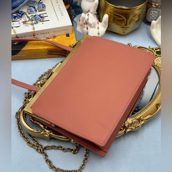 🆕 OROTON 🧿 NWOT Icon Frame Clutch, Rosewood Pink - Picture 8 of 16